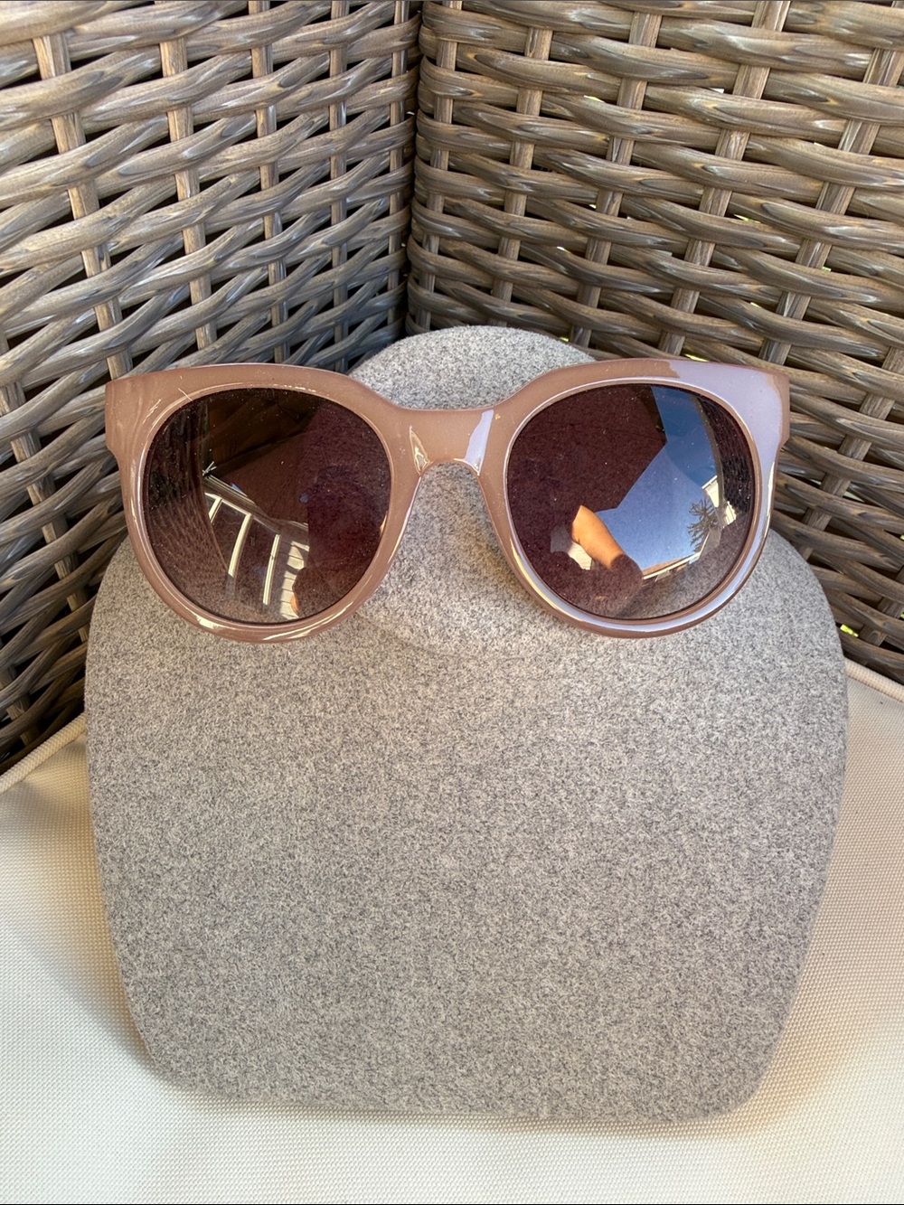 Source Unknown Brown Oversized Round Sunglasses